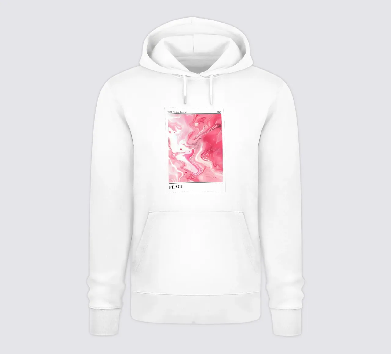 Arte astratta del marmo rosa - Poster Good Vibes 2024 felpa con cappuccio da homdeco