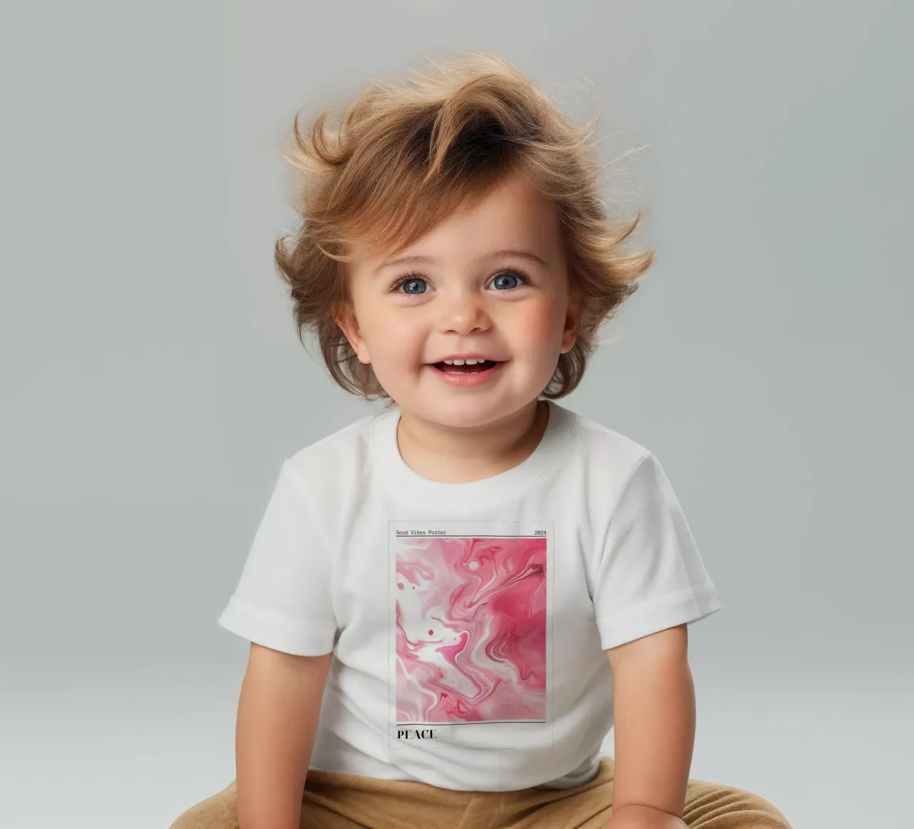 Abstract Pink Marble Art - Good Vibes Poster 2024 baby t-shirt by homdeco