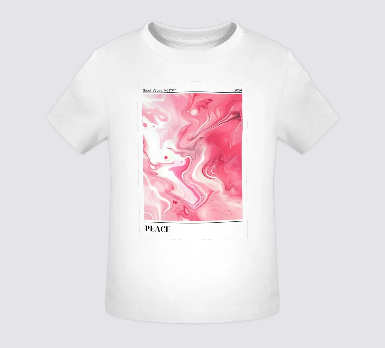 Abstract Pink Marble Art - Good Vibes Poster 2024 baby t-shirt by homdeco
