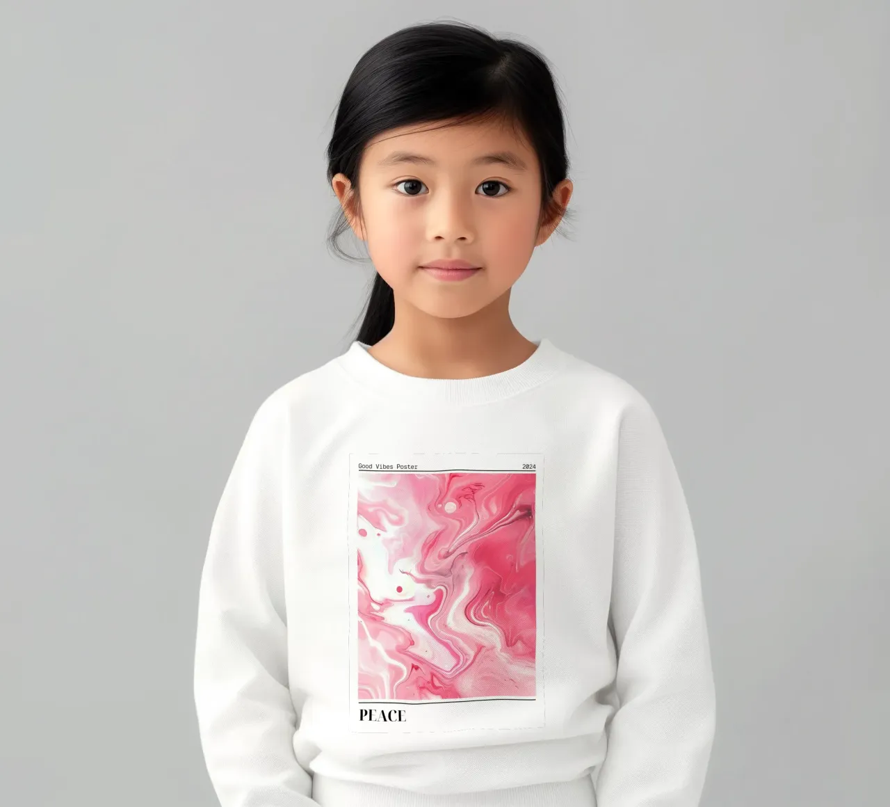 Abstrakte rosa Marmor-Kunst - Good Vibes Poster 2024 Kinder Sweatshirt von homdeco