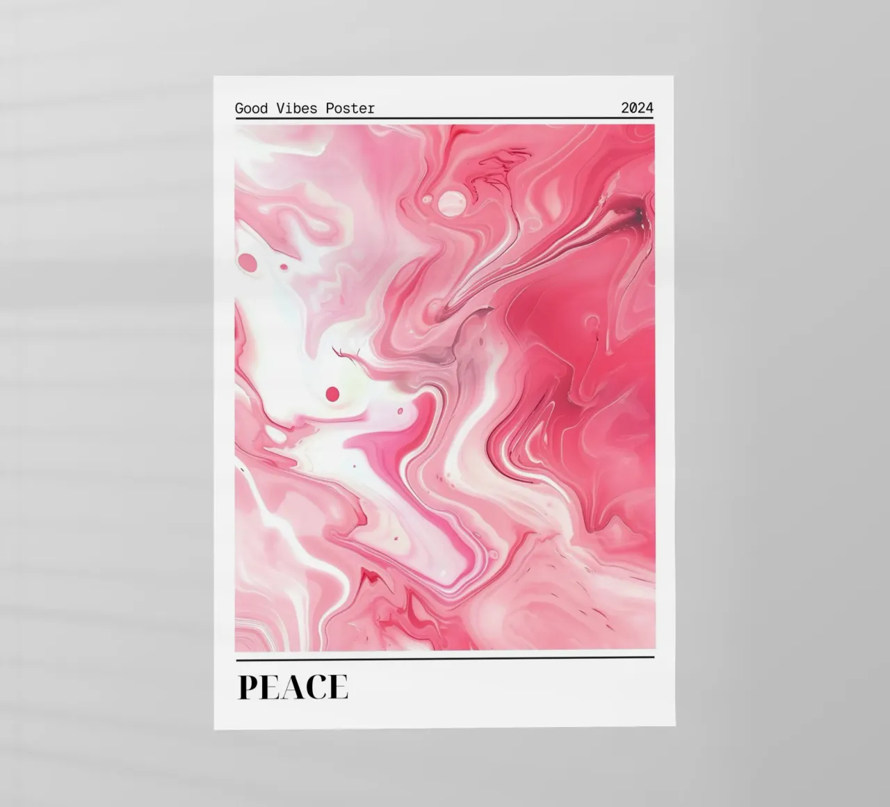 Abstrakte rosa Marmor-Kunst - Good Vibes Poster 2024 Backlit Folie von homdeco