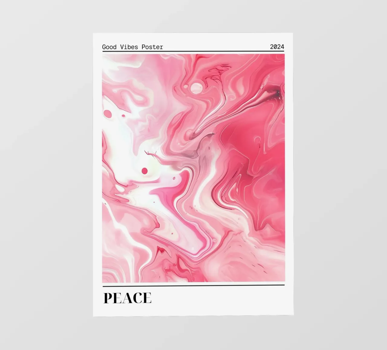 Abstrakte rosa Marmor-Kunst - Good Vibes Poster 2024 PVC Plane von homdeco