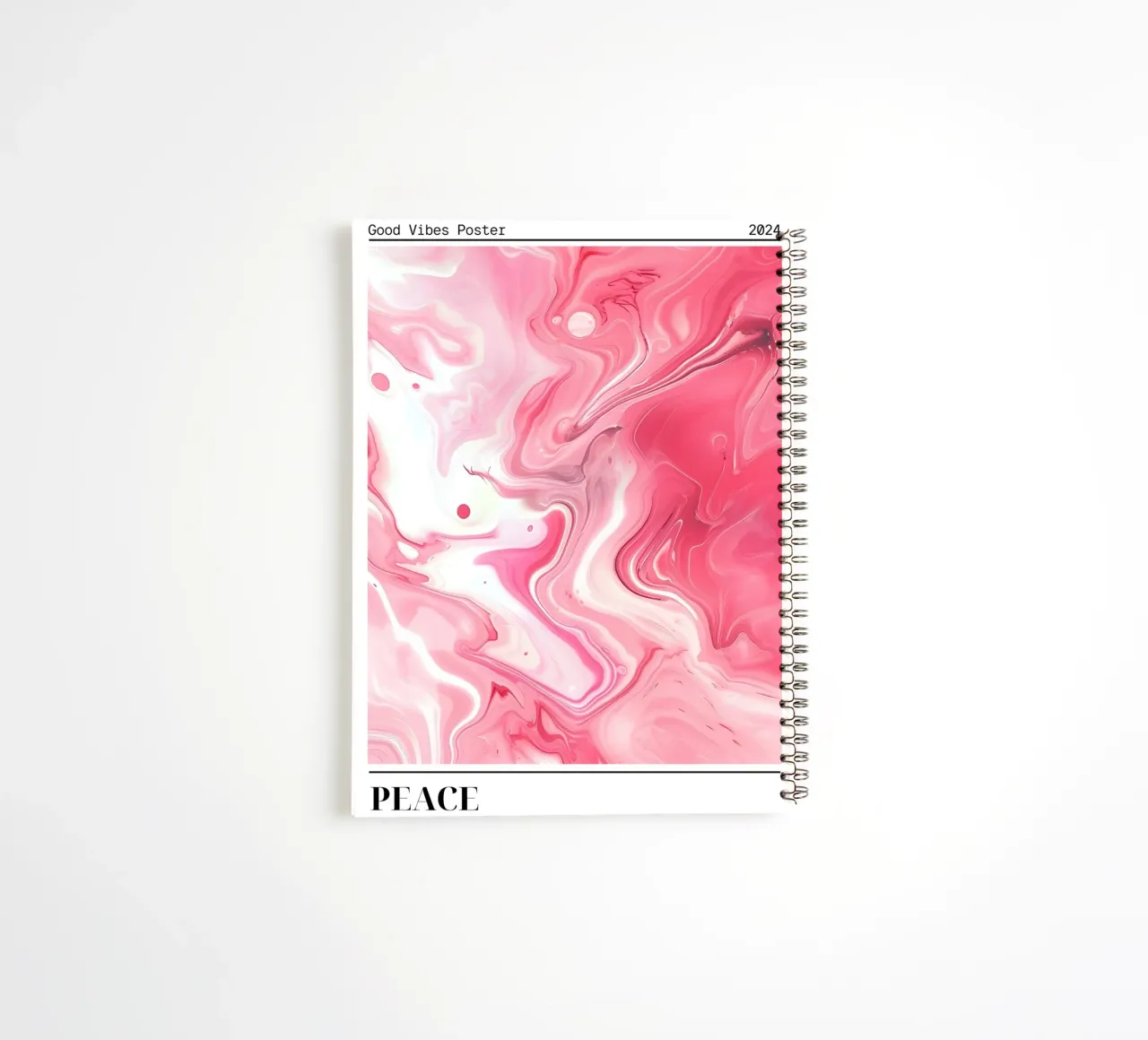 Abstrakte rosa Marmor-Kunst - Good Vibes Poster 2024 Ringbuch von homdeco