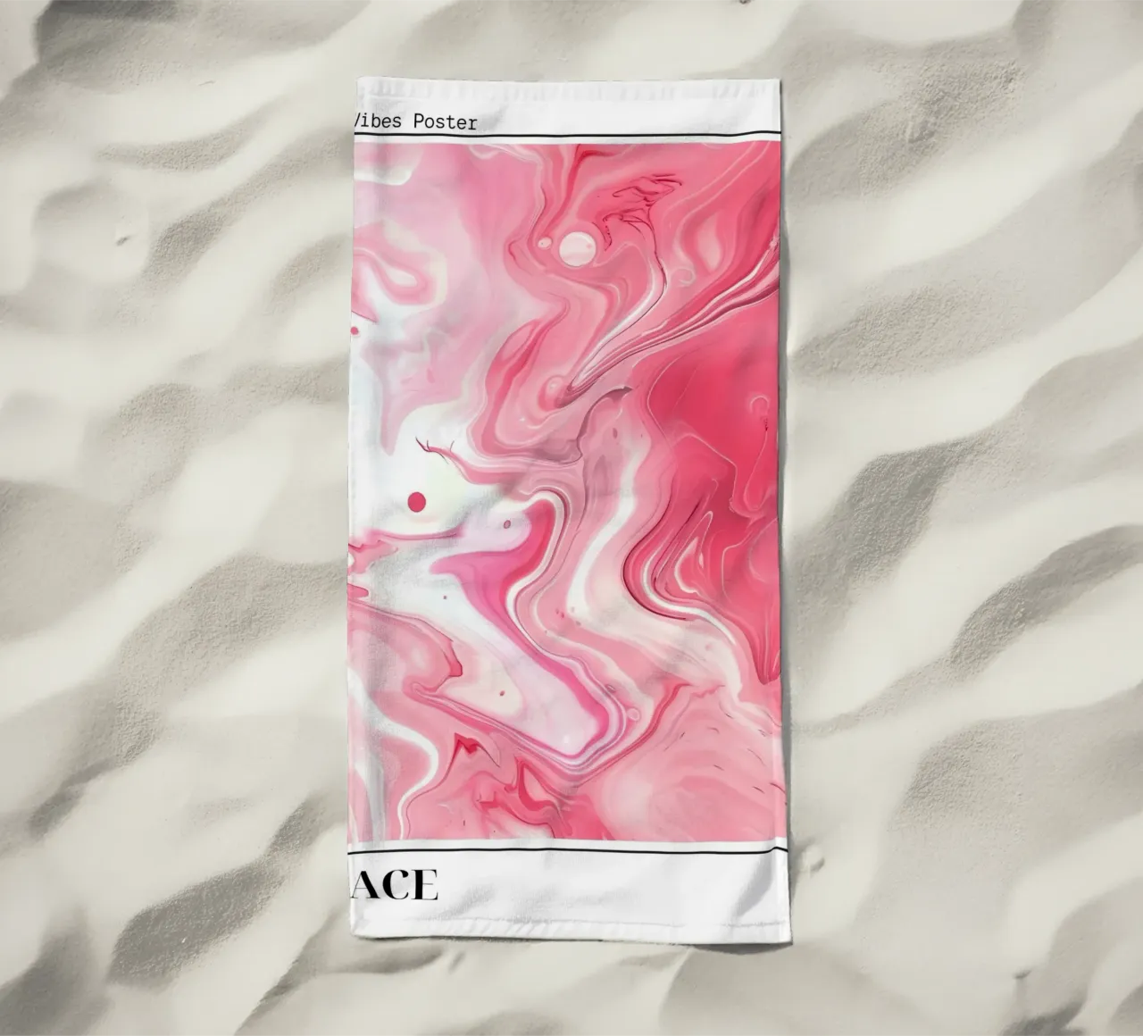 Abstract Roze Marmer Kunst - Good Vibes Poster 2024 strandhanddoek van homdeco