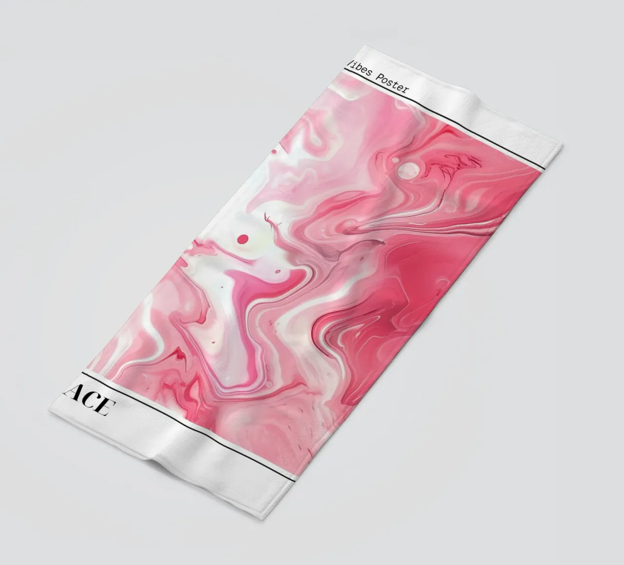 Abstract Roze Marmer Kunst - Good Vibes Poster 2024 strandhanddoek van homdeco
