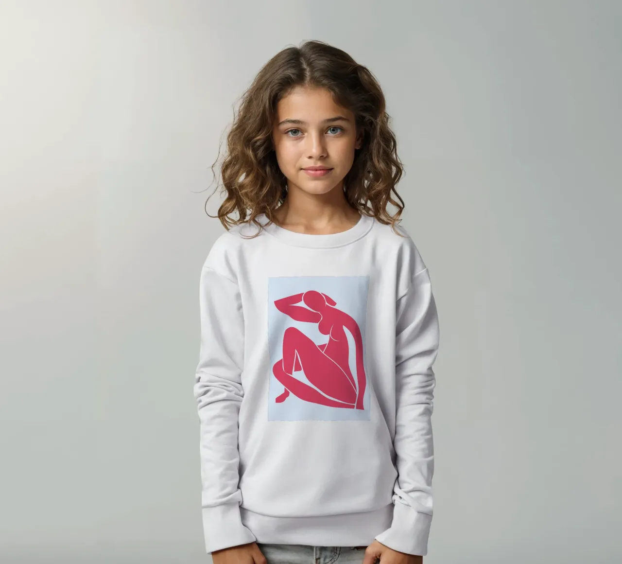 Matisse Style Nude Woman Abstract Print - Modern Art kids sweatshirt by homdeco