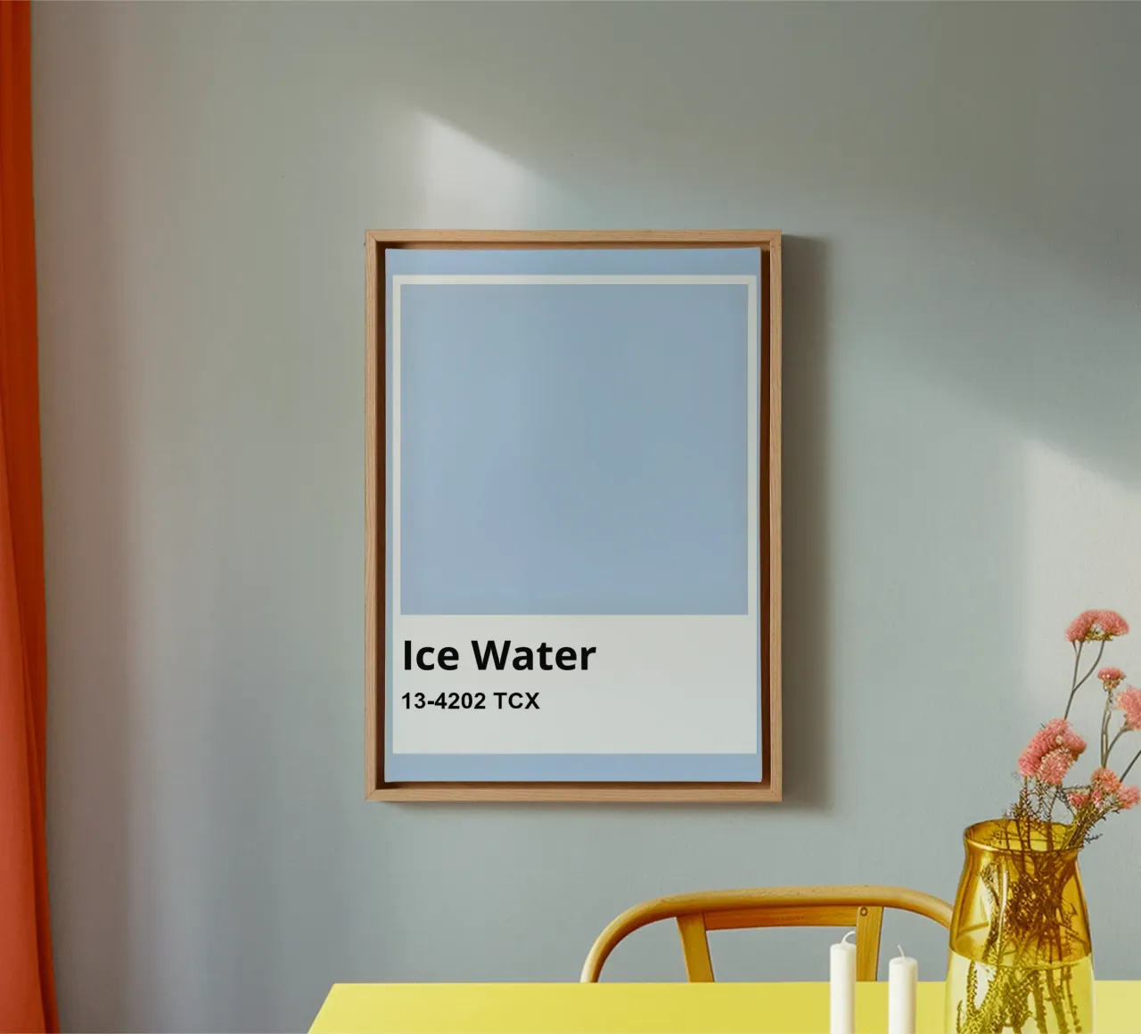 Pantone Ice Water Minimalistische esthetische print canvas met Baklijst van homdeco