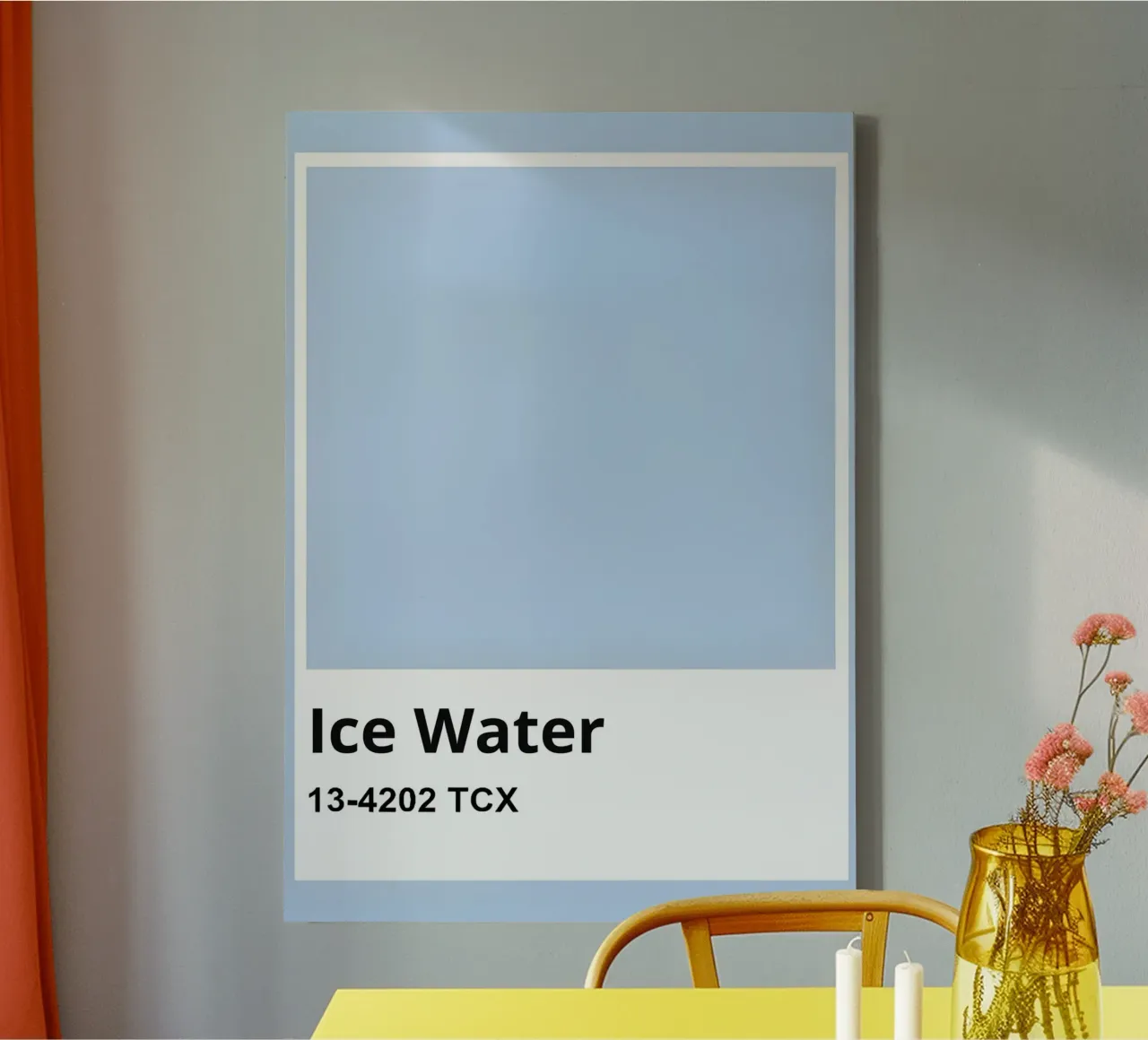 Pantone Ice Water Minimalistische esthetische print canvas met Baklijst van homdeco
