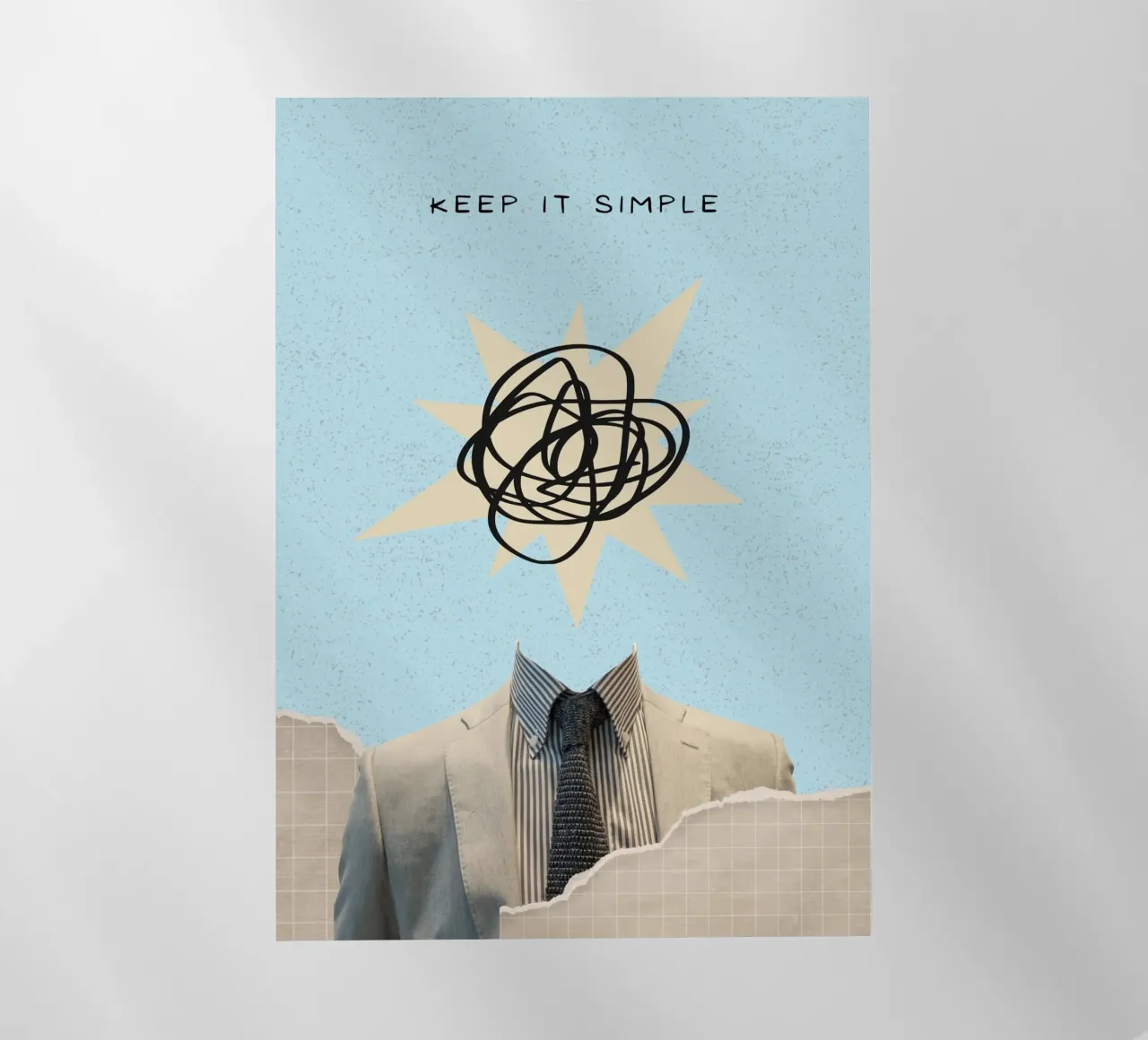 Stampa artistica "Keep It Simple" Collage di teste astratte pellicola backlit da homdeco