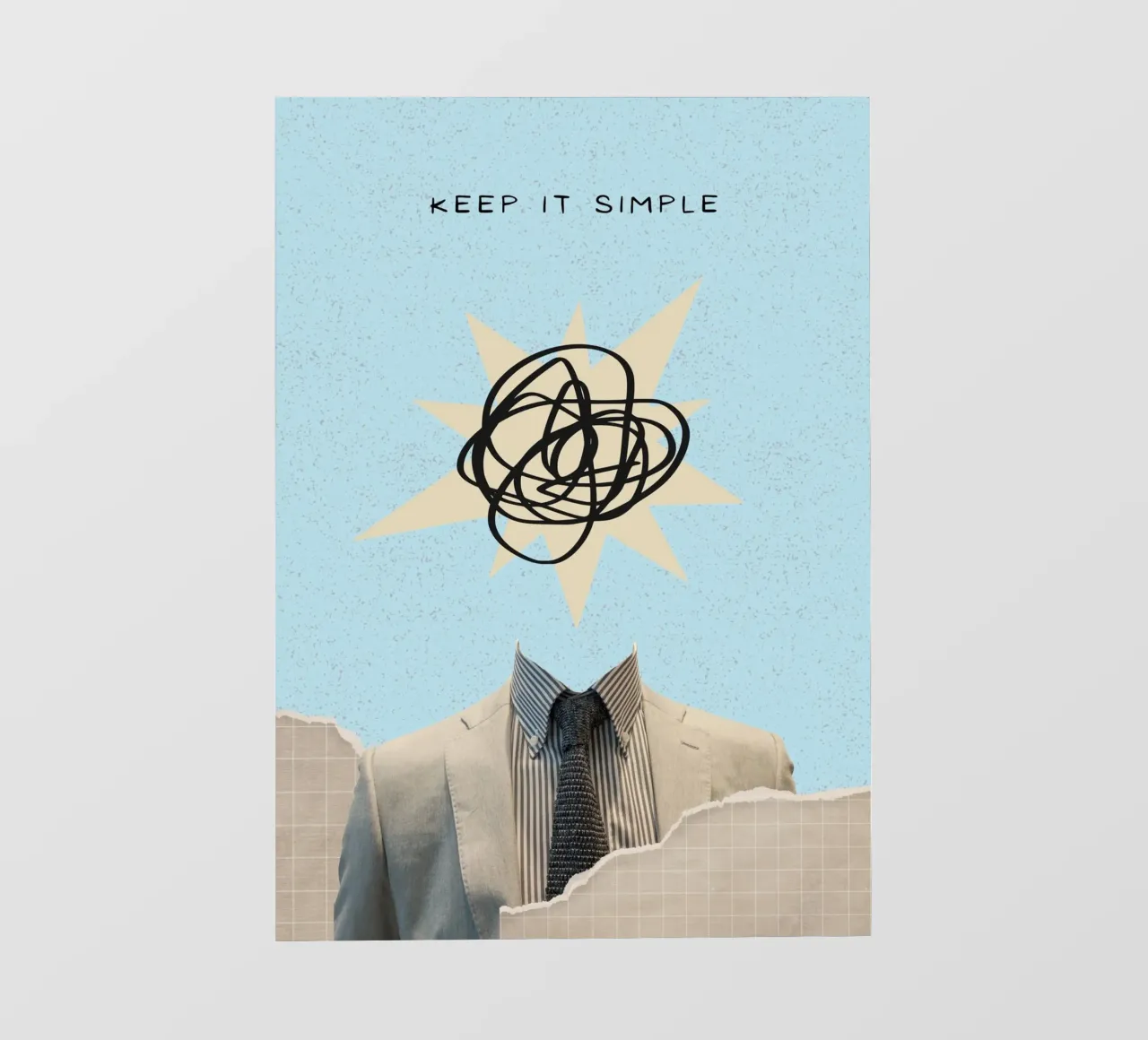 Stampa artistica "Keep It Simple" Collage di teste astratte pellicola backlit da homdeco