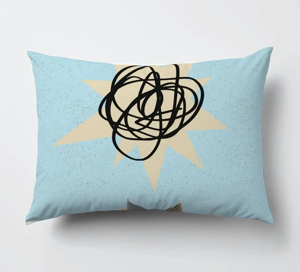 Stampa artistica "Keep It Simple" Collage di teste astratte cuscino da homdeco