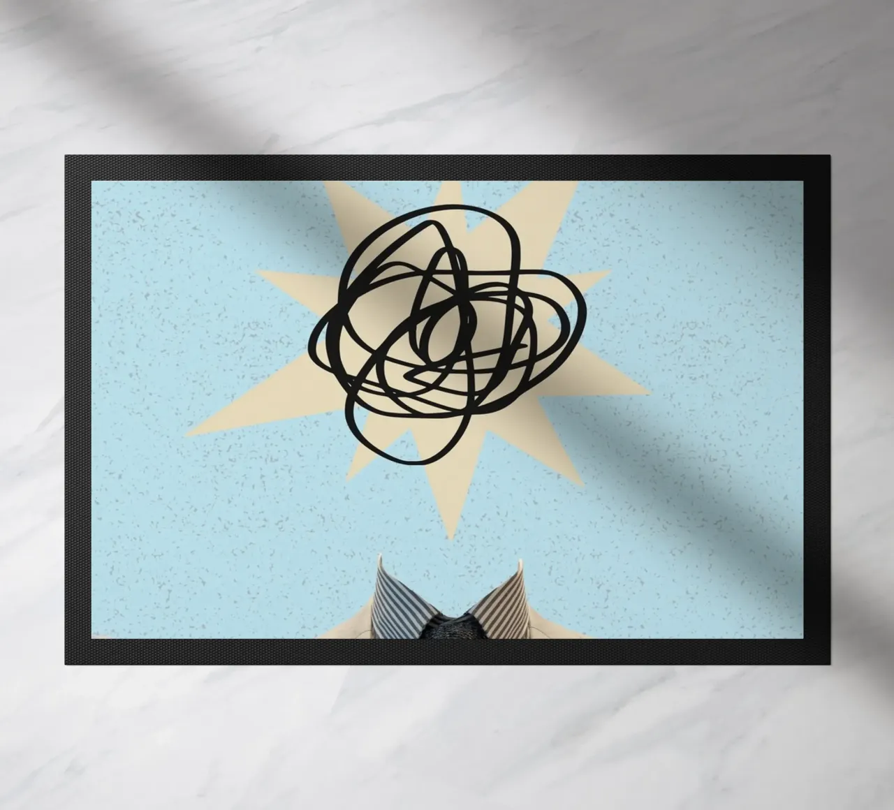 Stampa artistica "Keep It Simple" Collage di teste astratte zerbino da homdeco