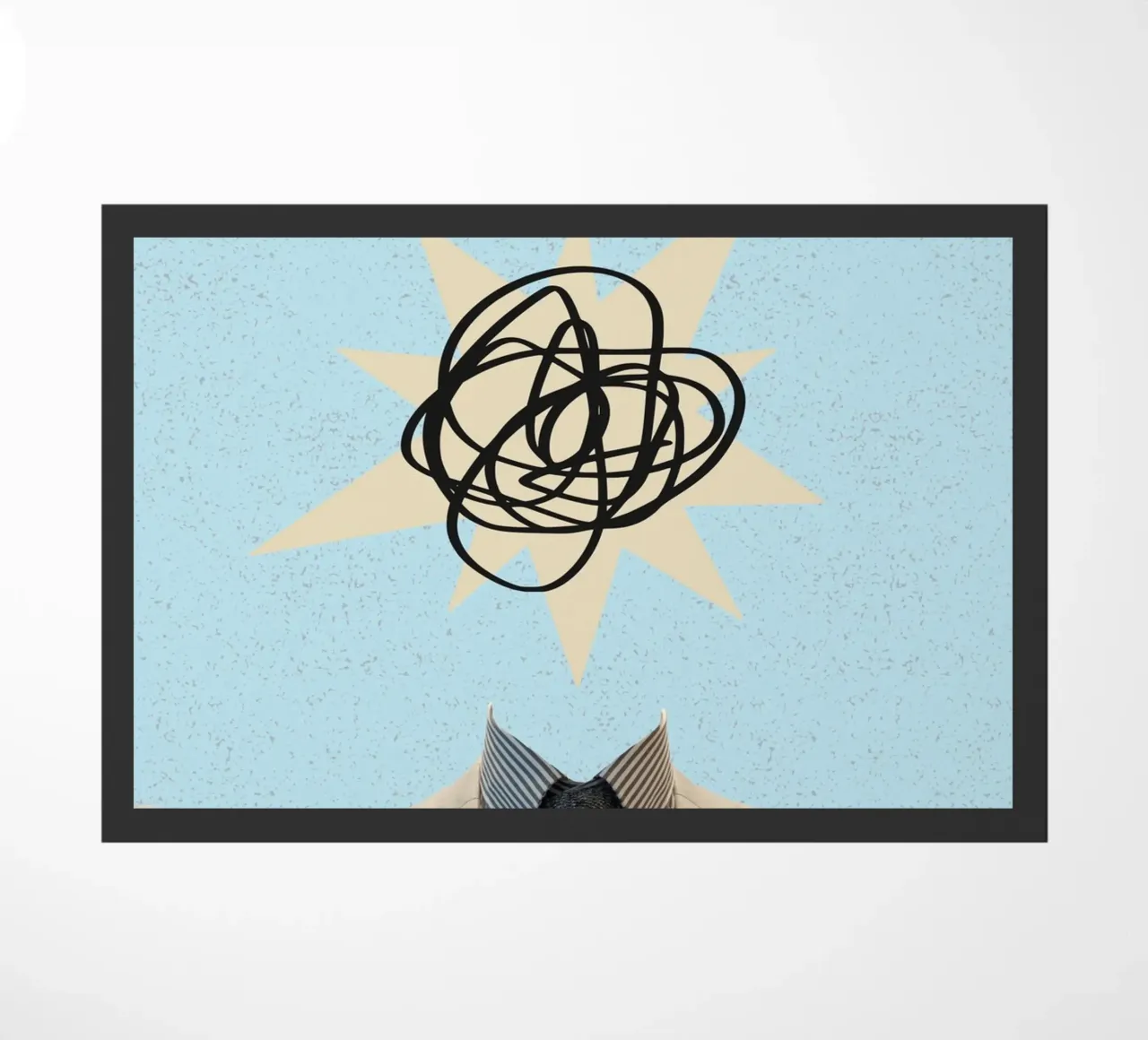 Stampa artistica "Keep It Simple" Collage di teste astratte zerbino da homdeco