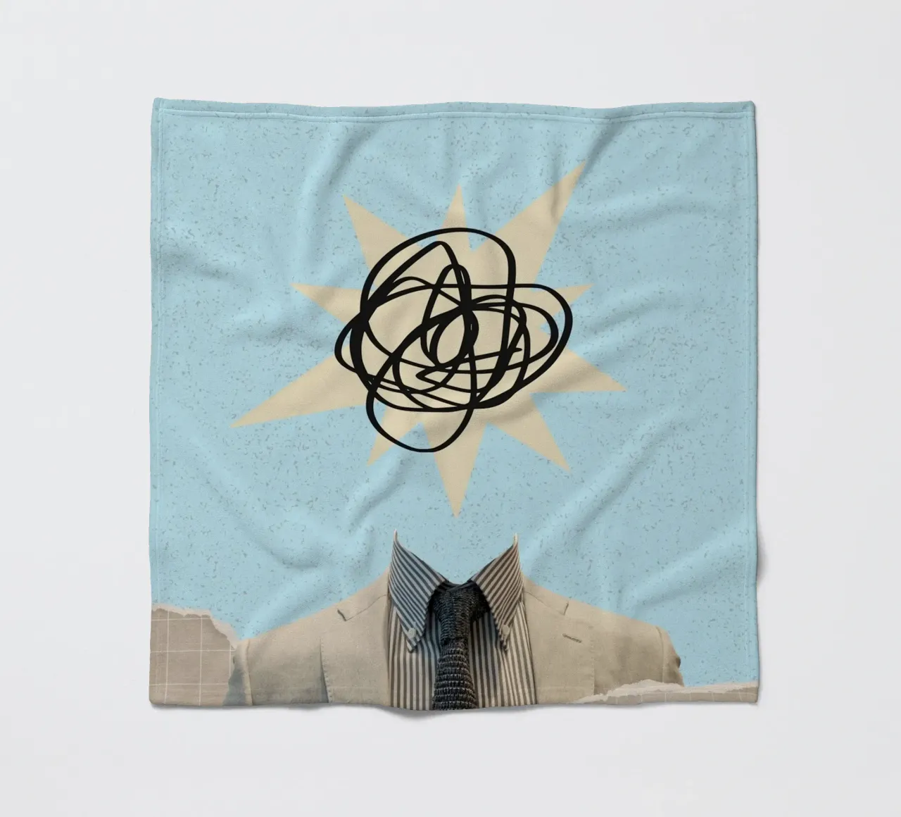Stampa artistica "Keep It Simple" Collage di teste astratte coperta in pile da homdeco