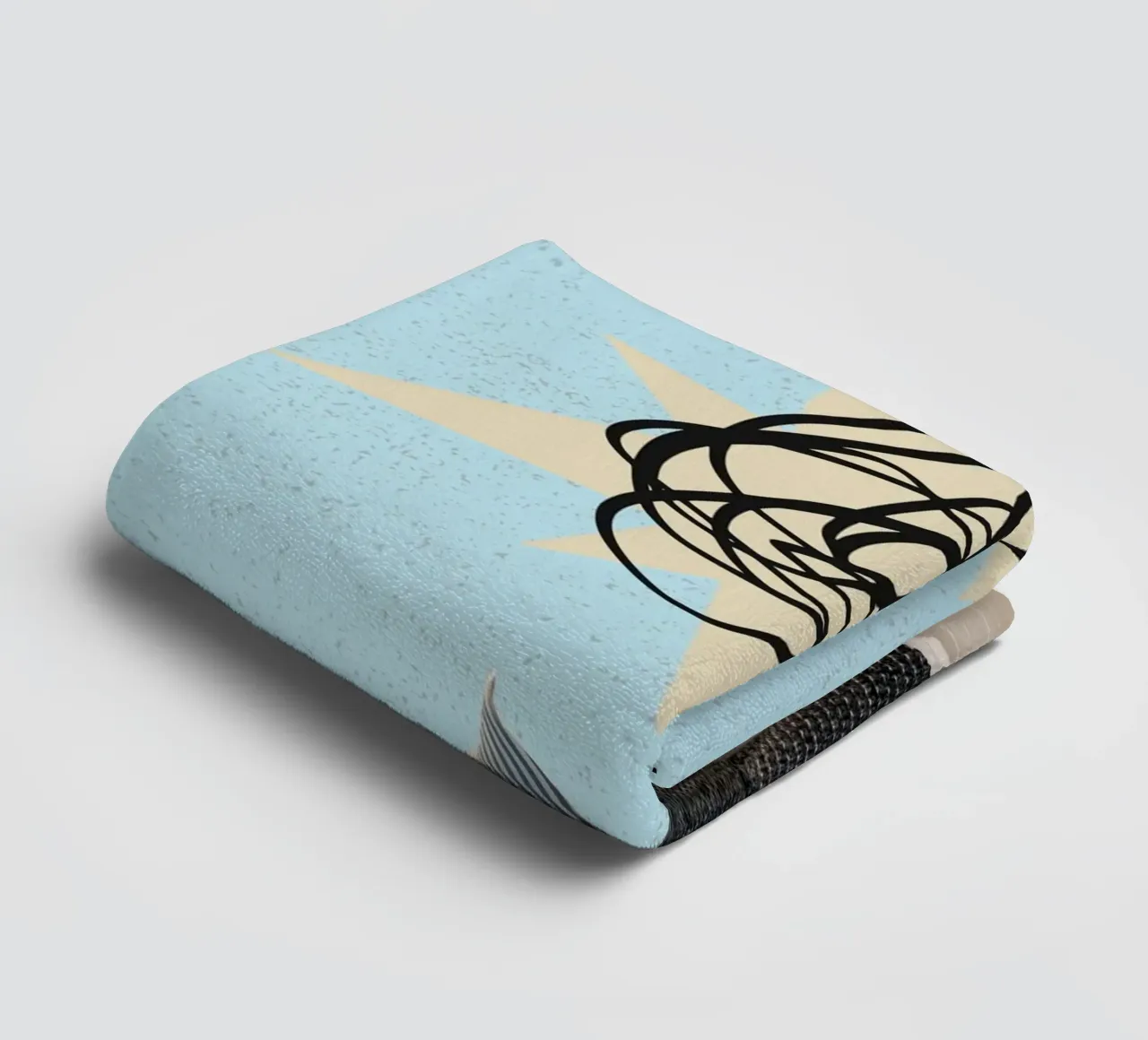 Stampa artistica "Keep It Simple" Collage di teste astratte asciugamano da bagno da homdeco