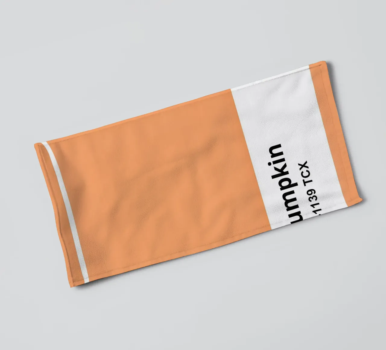 Pantone Pumpkin Color Block Minimalist Print towel by homdeco