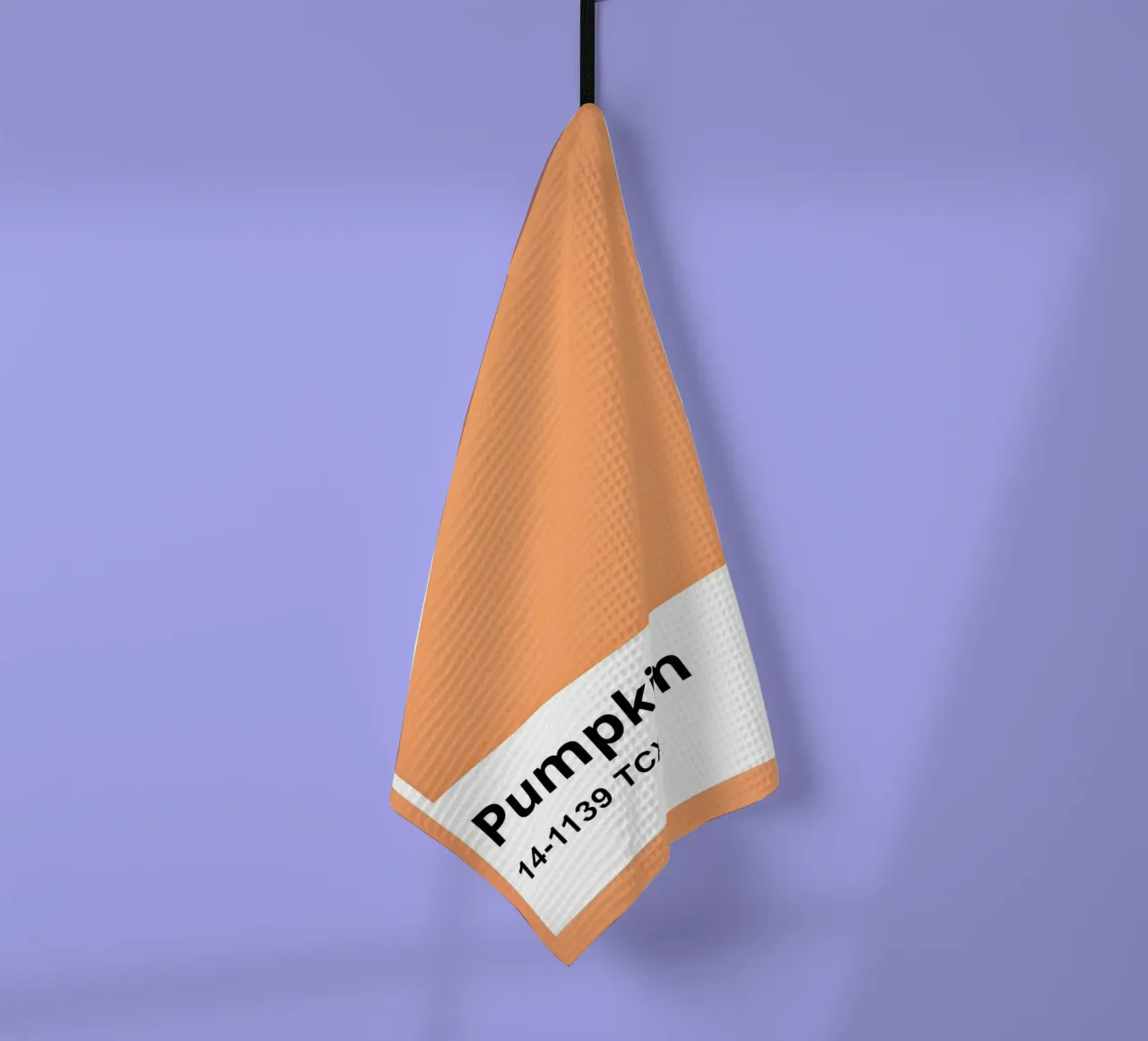 Pantone Pumpkin Color Block Minimalist Print tea towel by homdeco