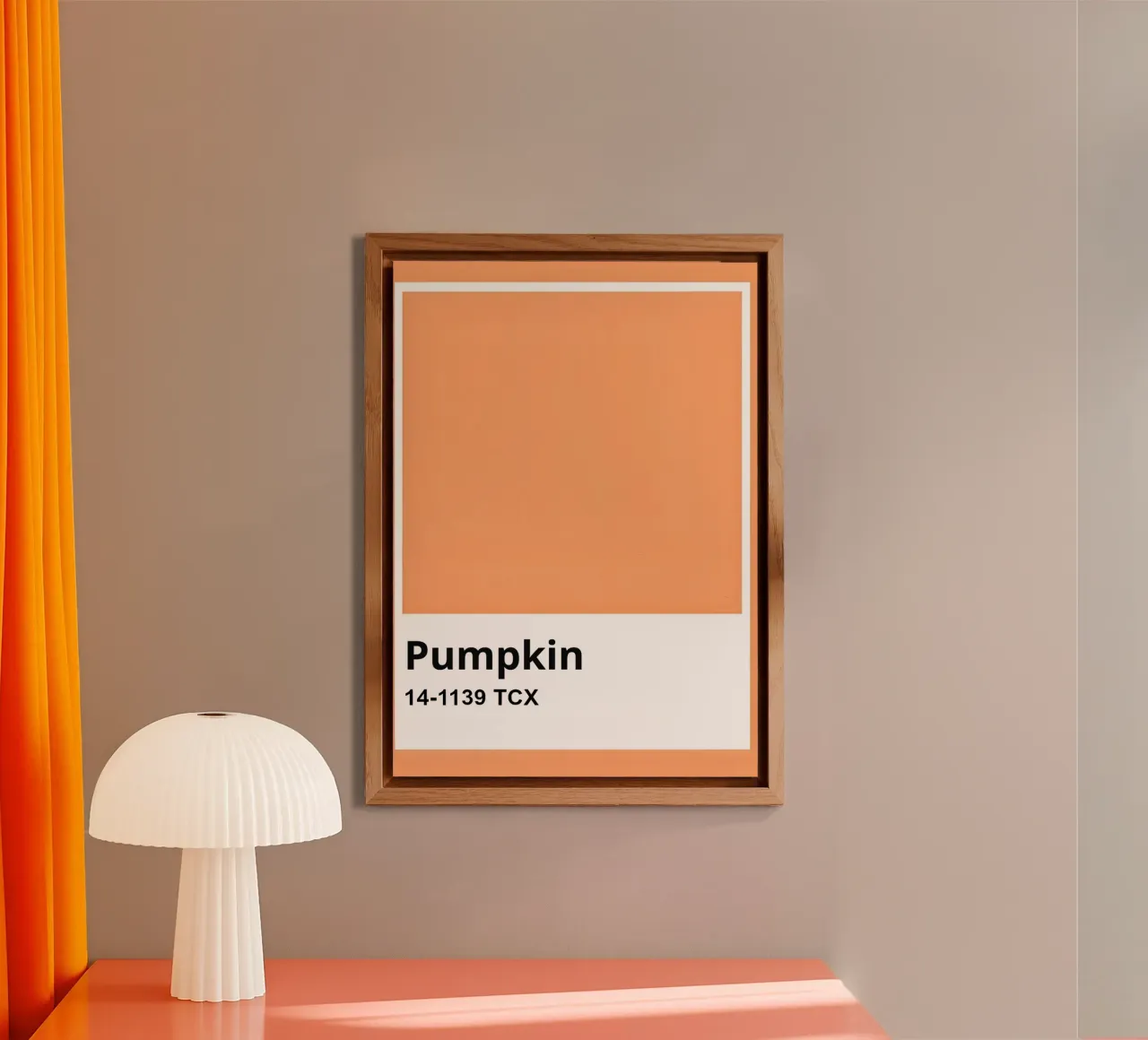Pantone Pumpkin Color Block Minimalist Print alu-dibond by homdeco