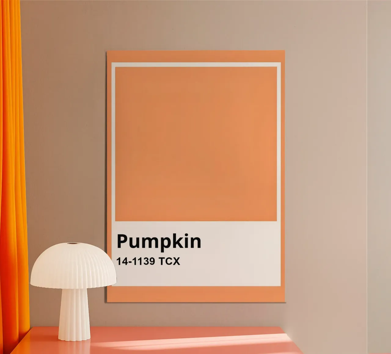 Pantone Pumpkin Color Block Minimalist Print alu-dibond by homdeco