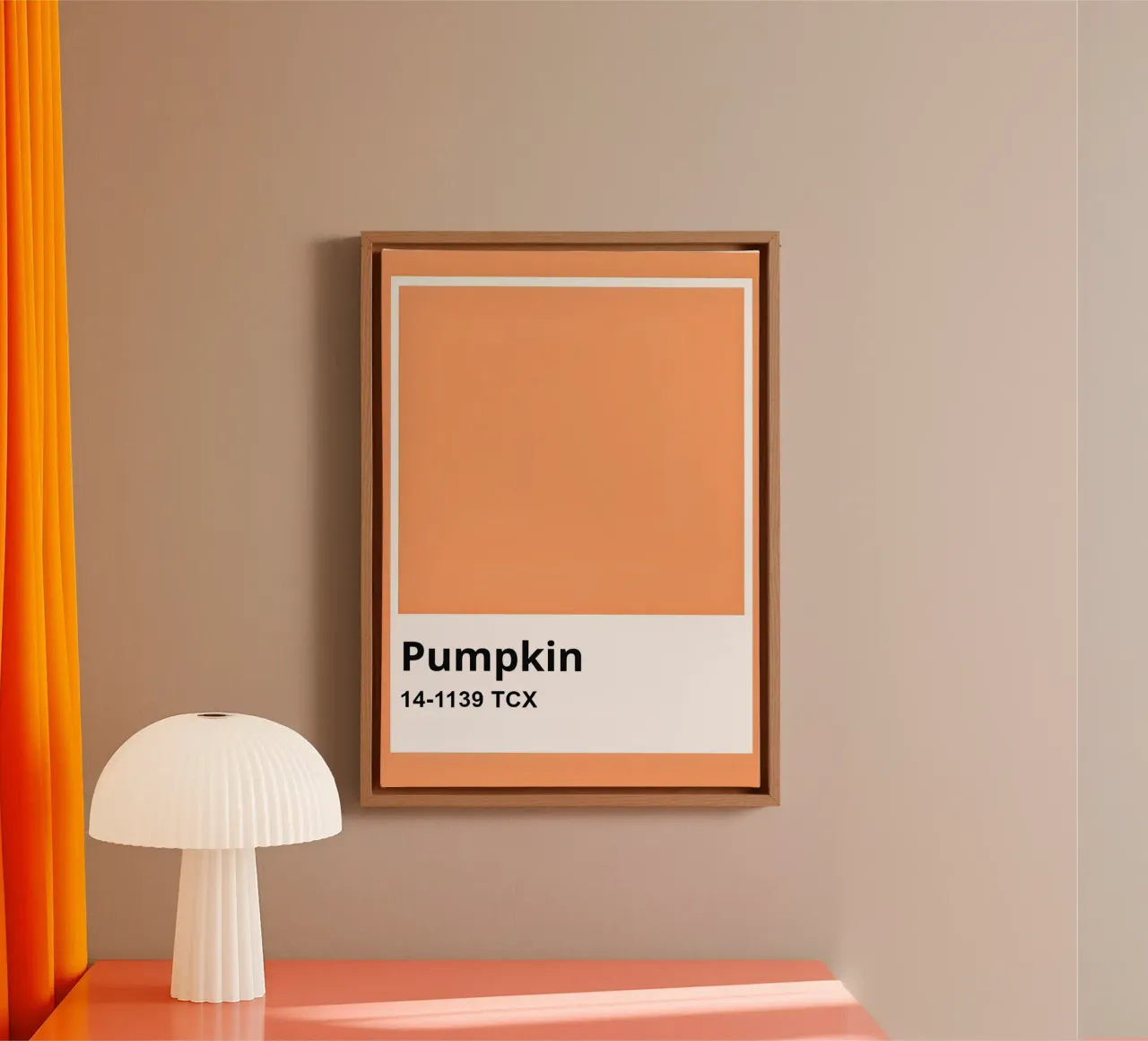 Pantone Pumpkin Color Block Minimalist Print canvas by homdeco