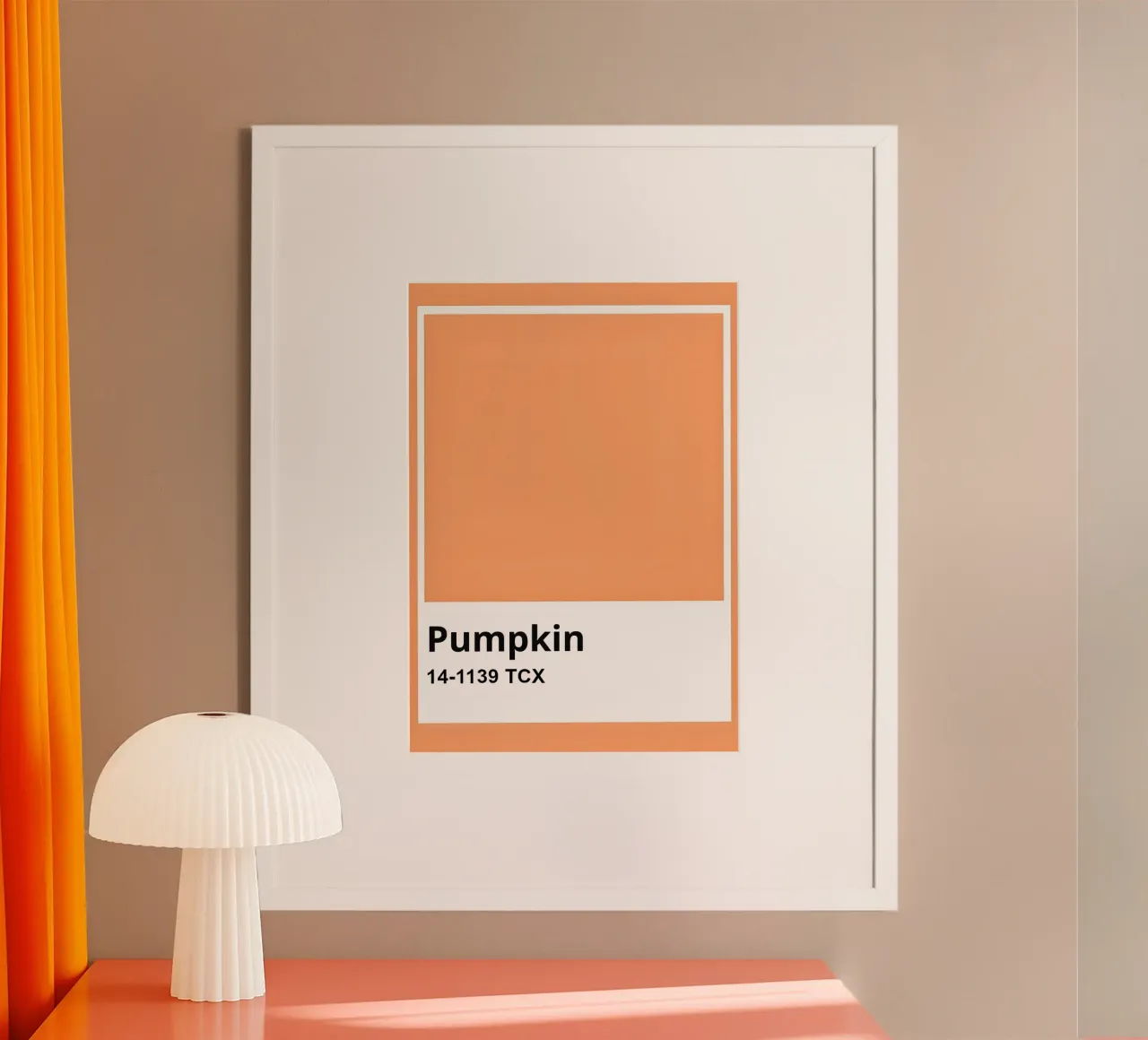 Pantone Pumpkin Color Block Minimalist Print hahnemühle by homdeco