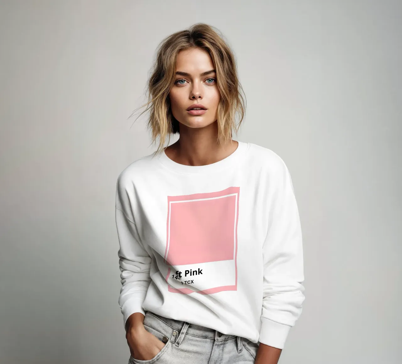 Pantone Soft Pink Minimalist Color Block Print sweat de homdeco