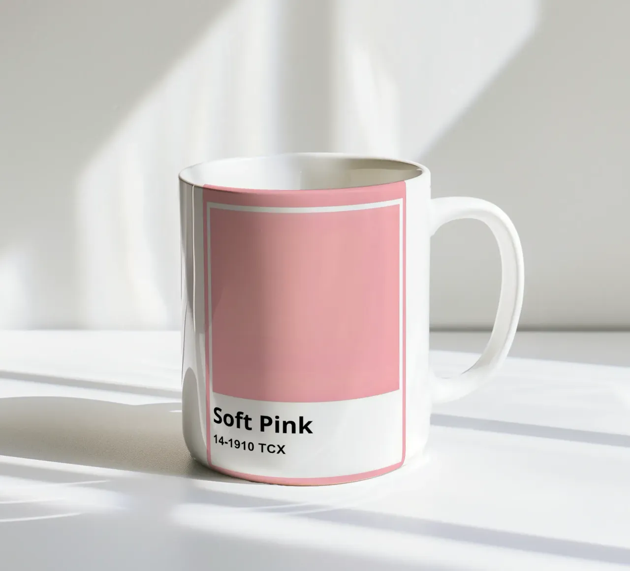 Pantone Soft Pink Minimalist Color Block Print mug en céramique de homdeco