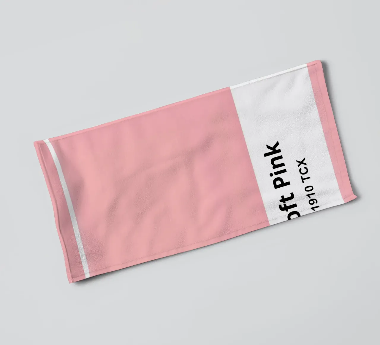 Pantone Soft Pink Minimalist Color Block Print towel by homdeco