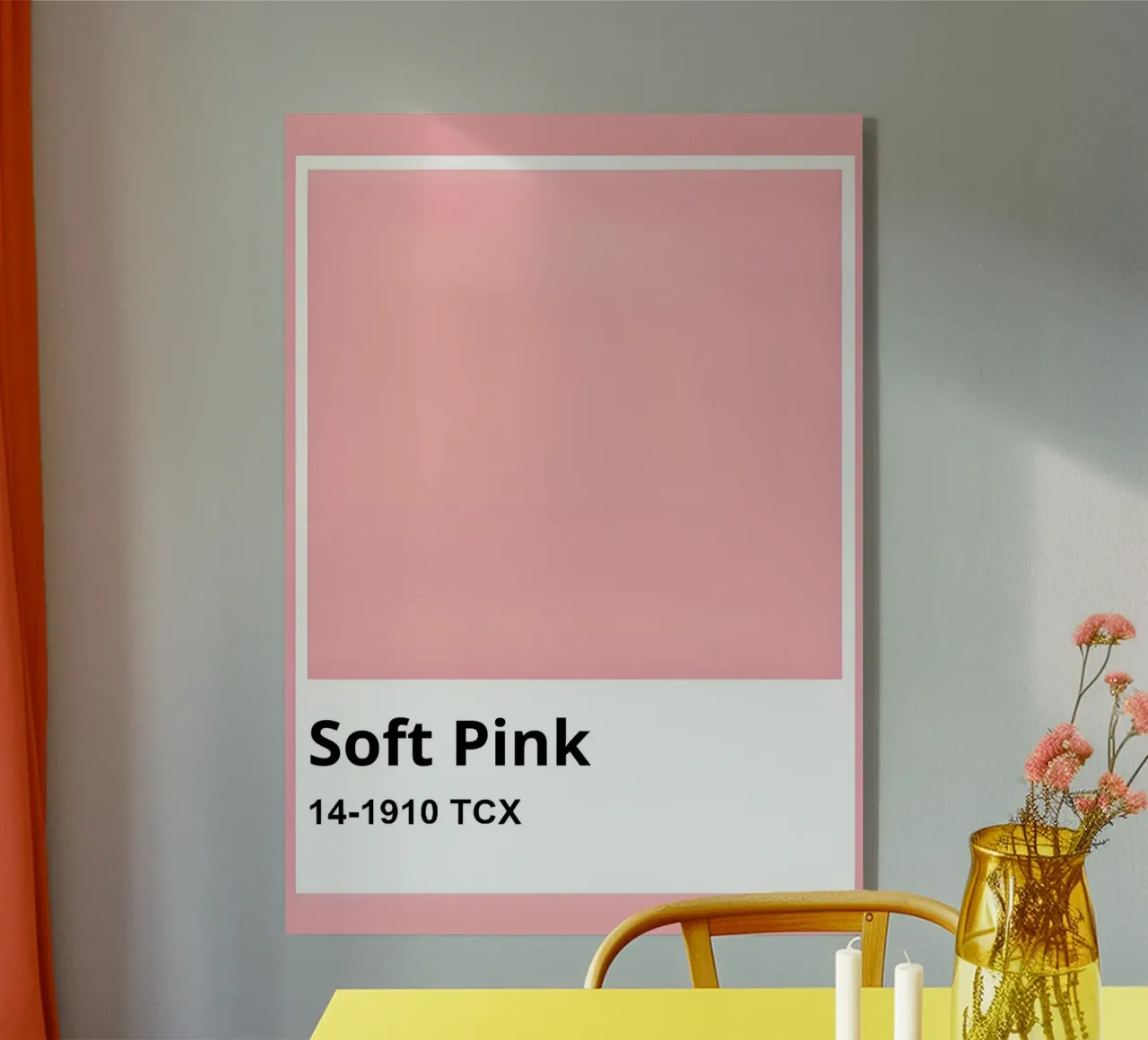 Pantone Soft Pink Minimalist Color Block Print plexiglas de homdeco