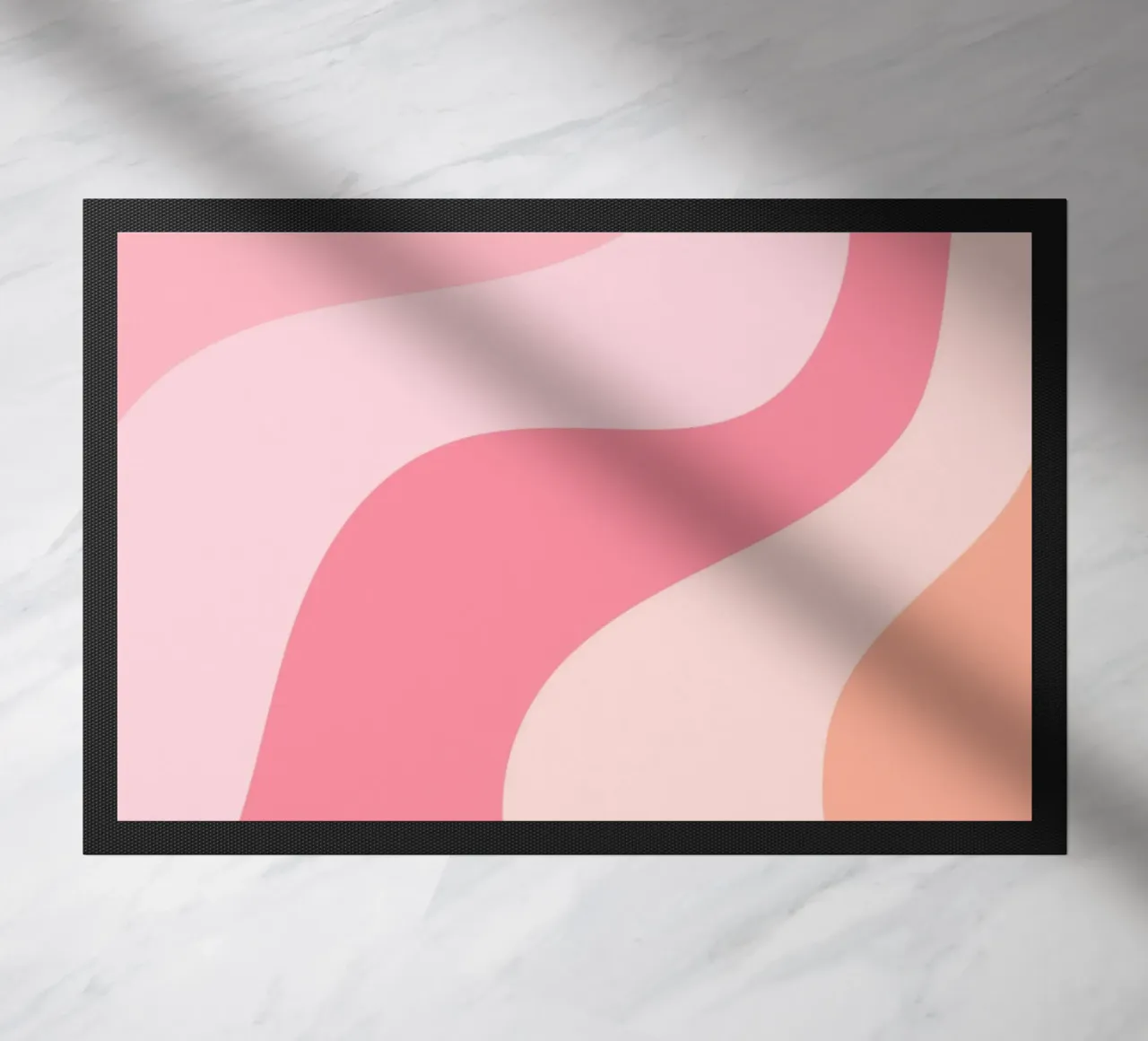 Groovy Pink & Orange Swirl Abstract Art Print doormat by homdeco
