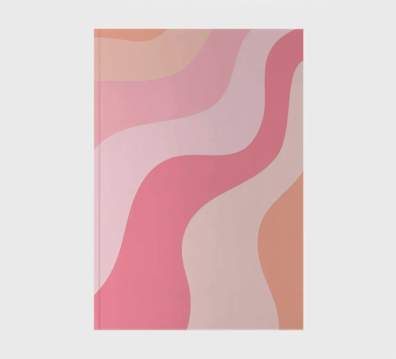 Groovy Pink & Orange Swirl Abstract Art Print notebook by homdeco
