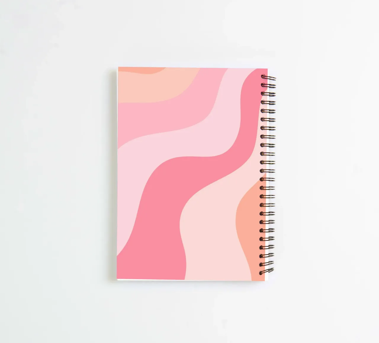 Groovy Pink & Orange Swirl Abstract Art Print spiral notebook by homdeco