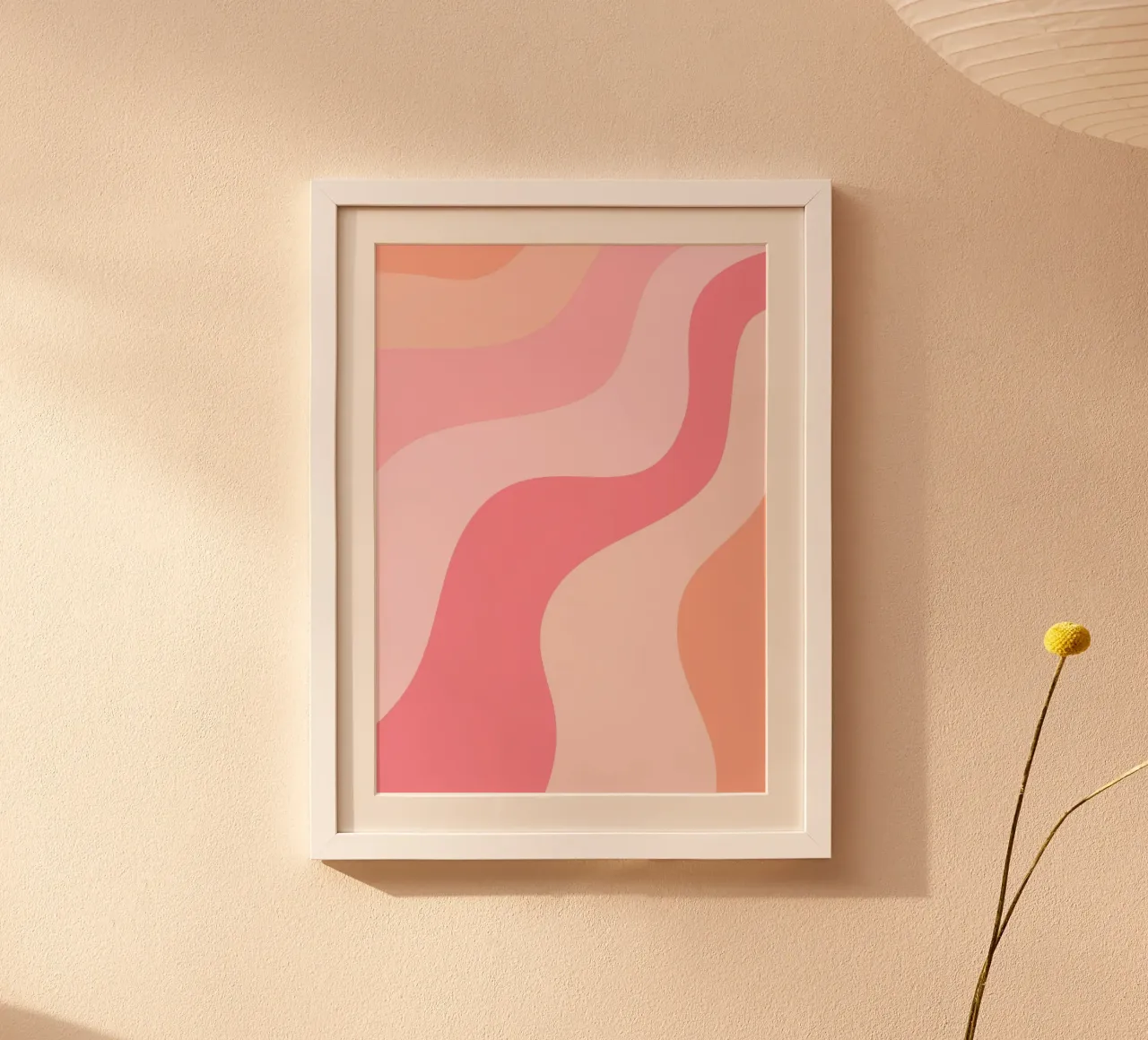 Groovy Roze & Oranje Werveling Abstracte Kunstdruk hahnemühle van homdeco