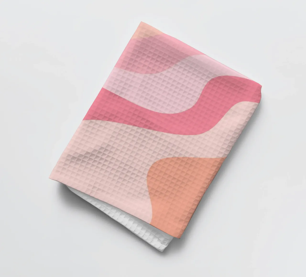 Groovy Roze & Oranje Werveling Abstracte Kunstdruk theedoek van homdeco