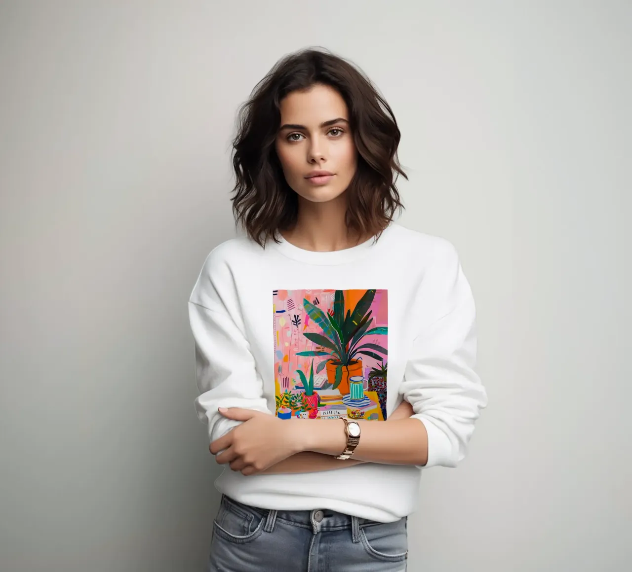 Piante vibranti da interno e nature morte astratte Pop Art felpa da homdeco