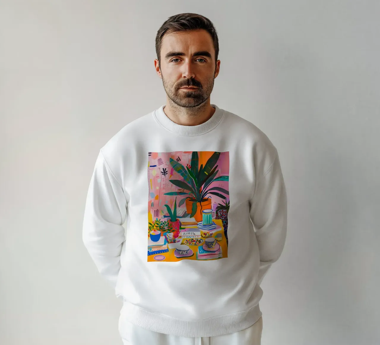 Piante vibranti da interno e nature morte astratte Pop Art felpa da homdeco
