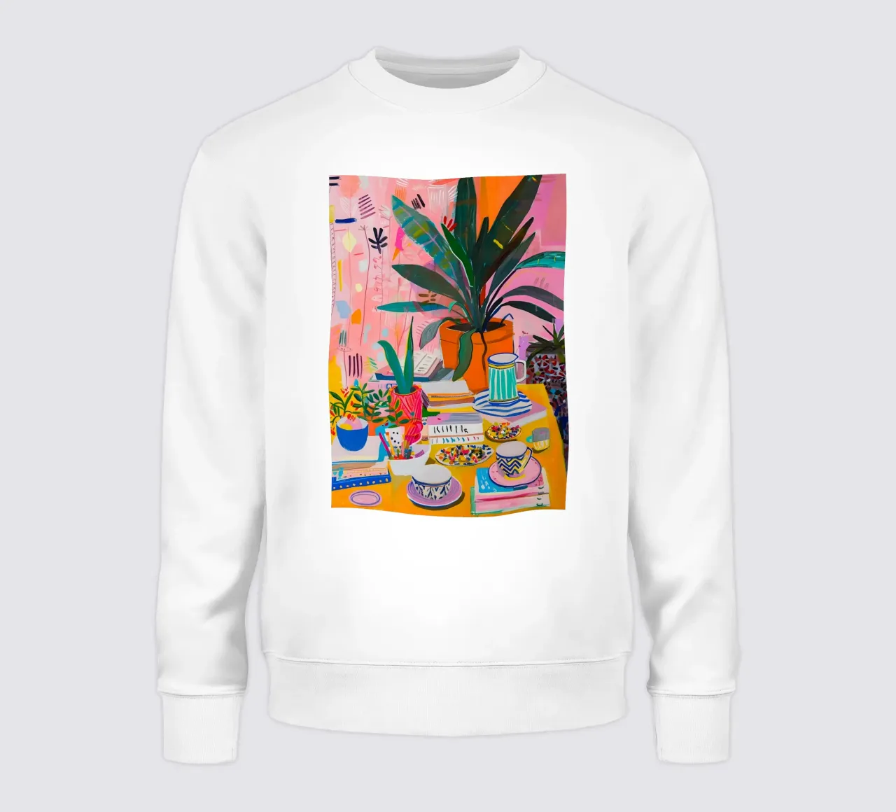 Piante vibranti da interno e nature morte astratte Pop Art felpa da homdeco