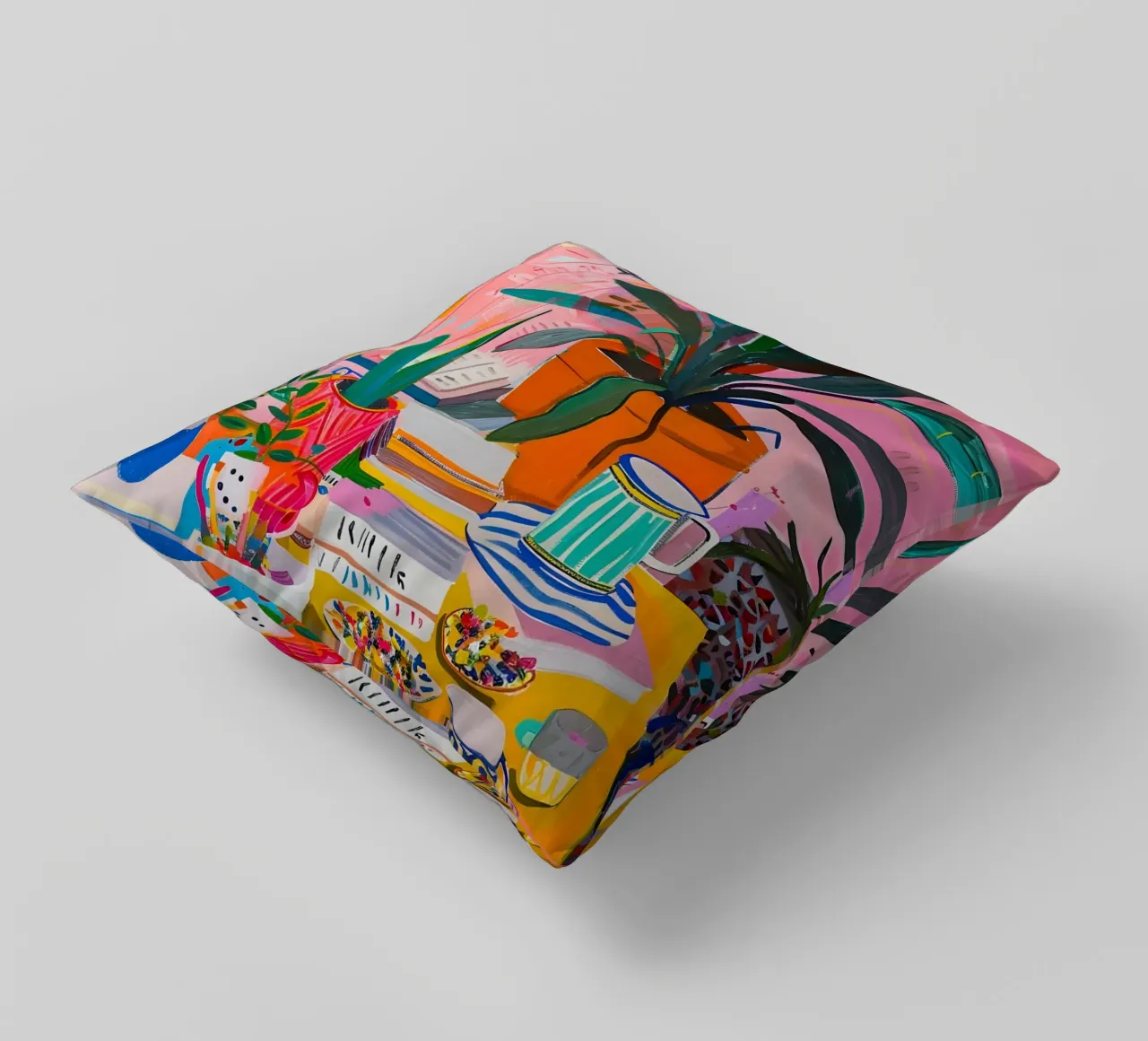 Piante vibranti da interno e nature morte astratte Pop Art cuscino da homdeco