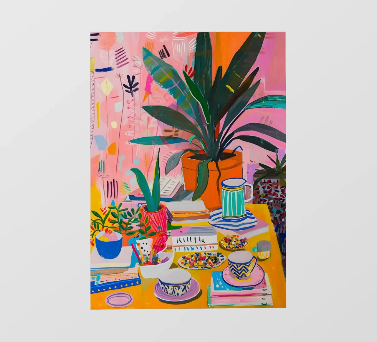 Vibrant Indoor Plants & Still Life Abstract Pop Art backlit film by homdeco