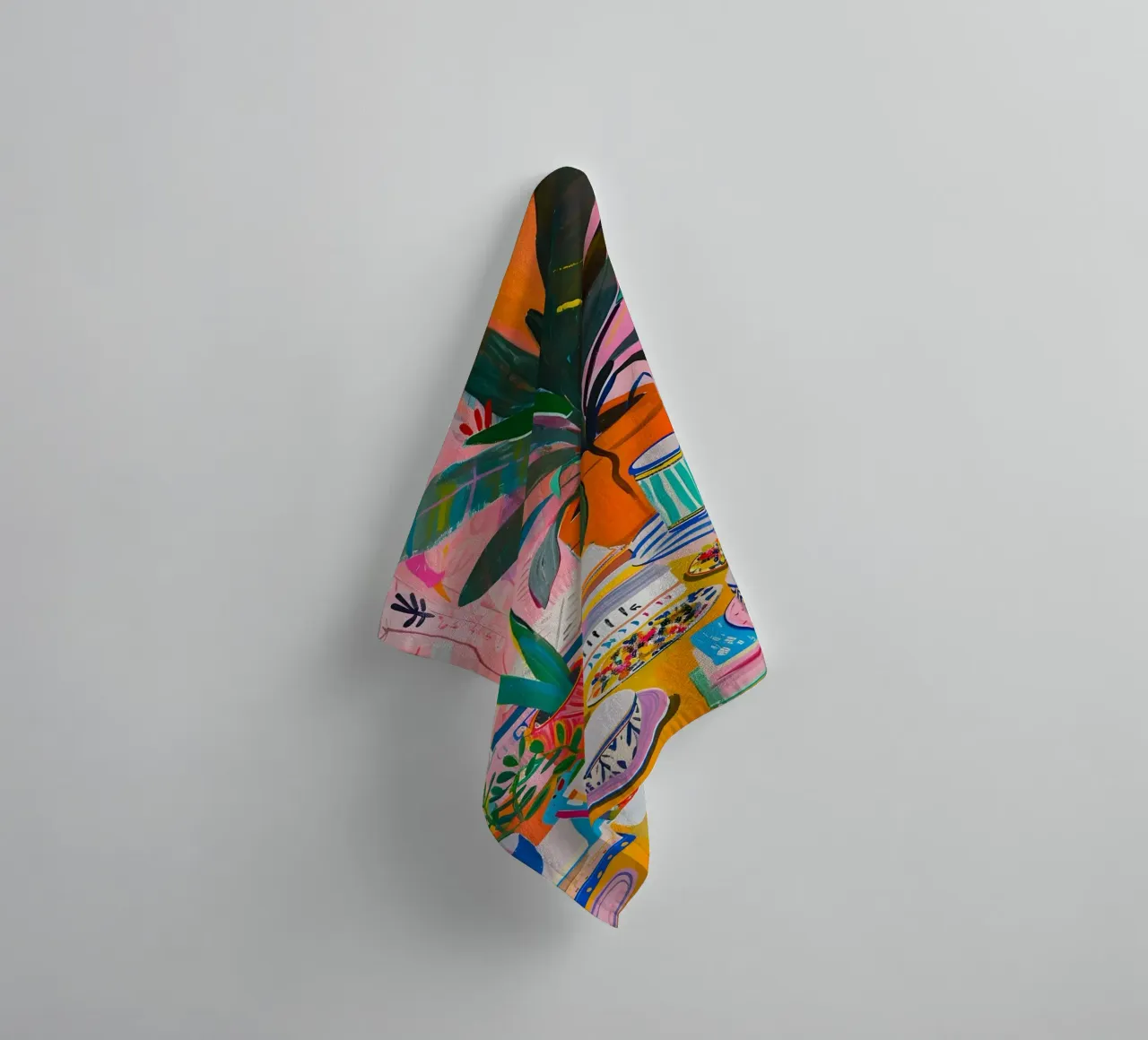 Vibrant Indoor Plants & Still Life Abstract Pop Art towel by homdeco
