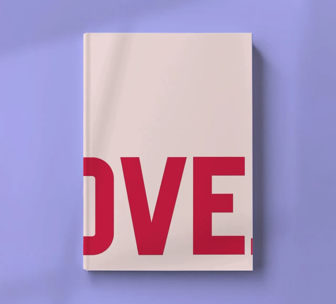 LOVE. Bold Minimalist Pink & Red Typographic Print notebook by homdeco