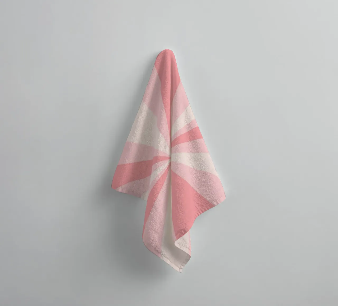 Pastel Pink Sunburst Retro Aesthetic Print towel by homdeco