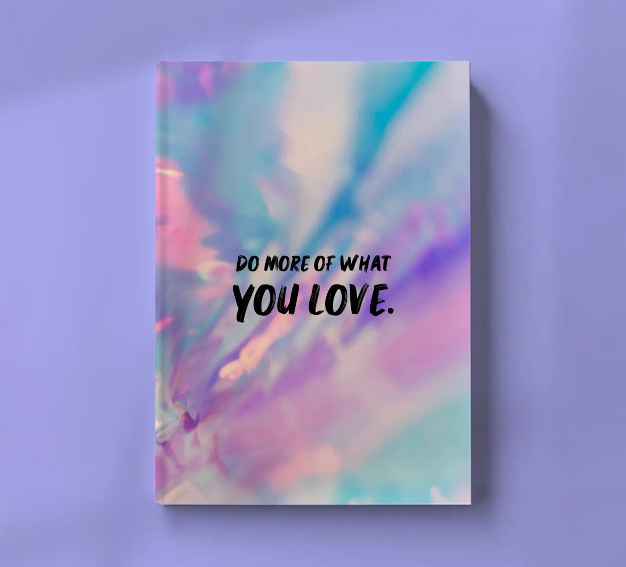 "Do More Of What You Love" Holographic Gradient Print notebook by homdeco