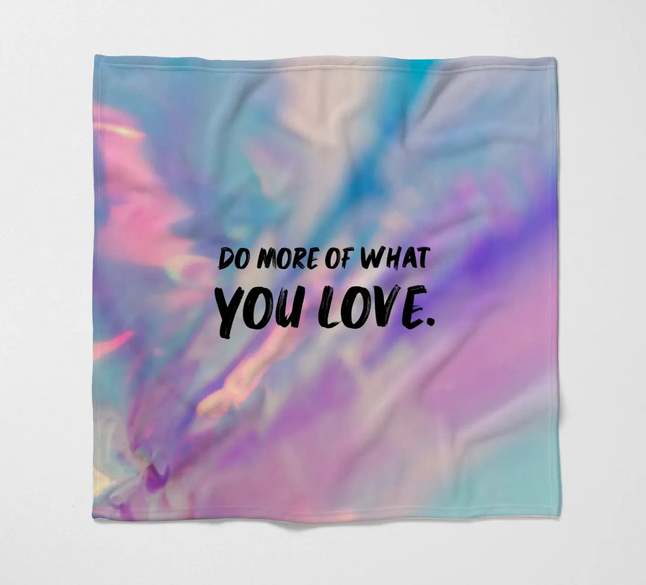 "Do More Of What You Love" Holographic Gradient Print fleece blanket by homdeco