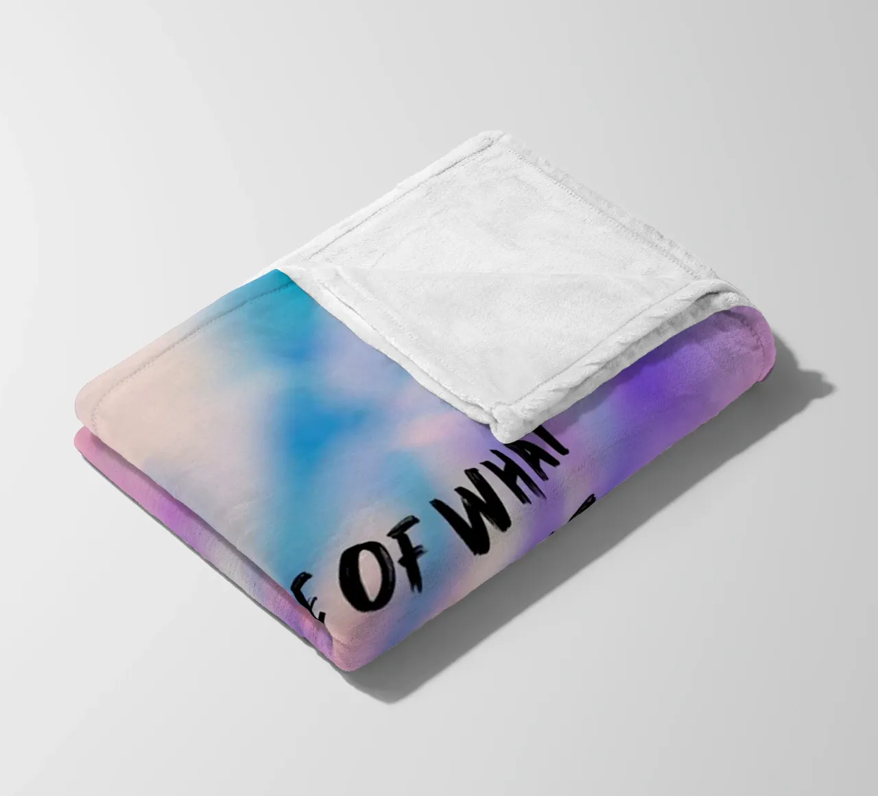 "Do More Of What You Love" Holographic Gradient Print fleece blanket by homdeco