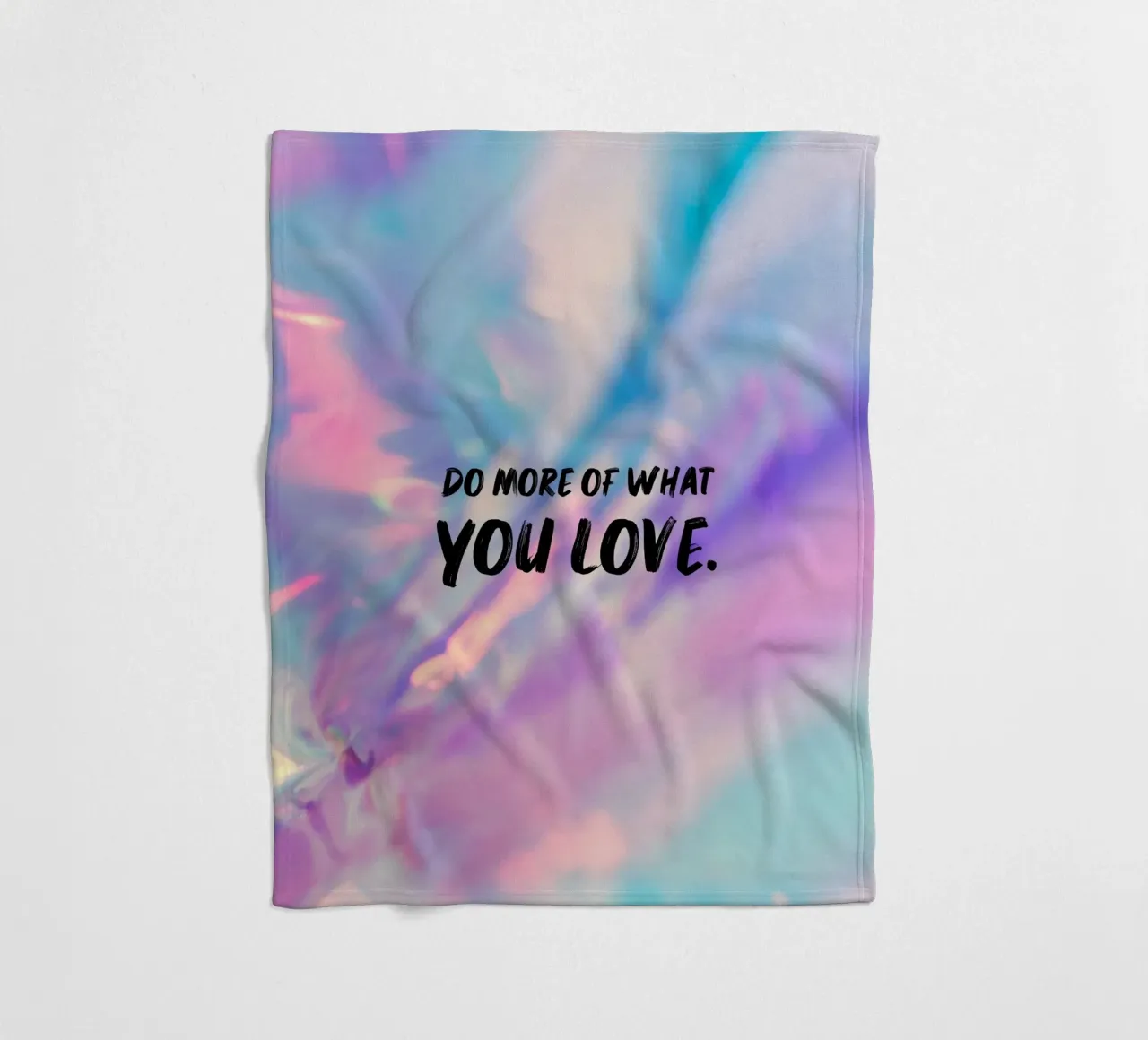 "Do More Of What You Love" Holographic Gradient Print fleece blanket by homdeco