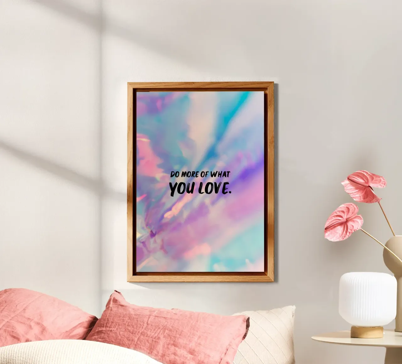 "Do More Of What You Love" Holographic Gradient Print alu-dibond by homdeco