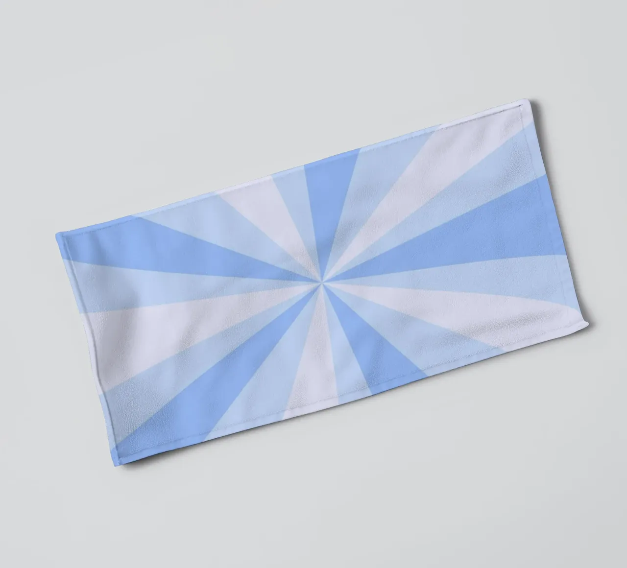 Calming Blue Sunburst Retro Aesthetic Print towel by homdeco