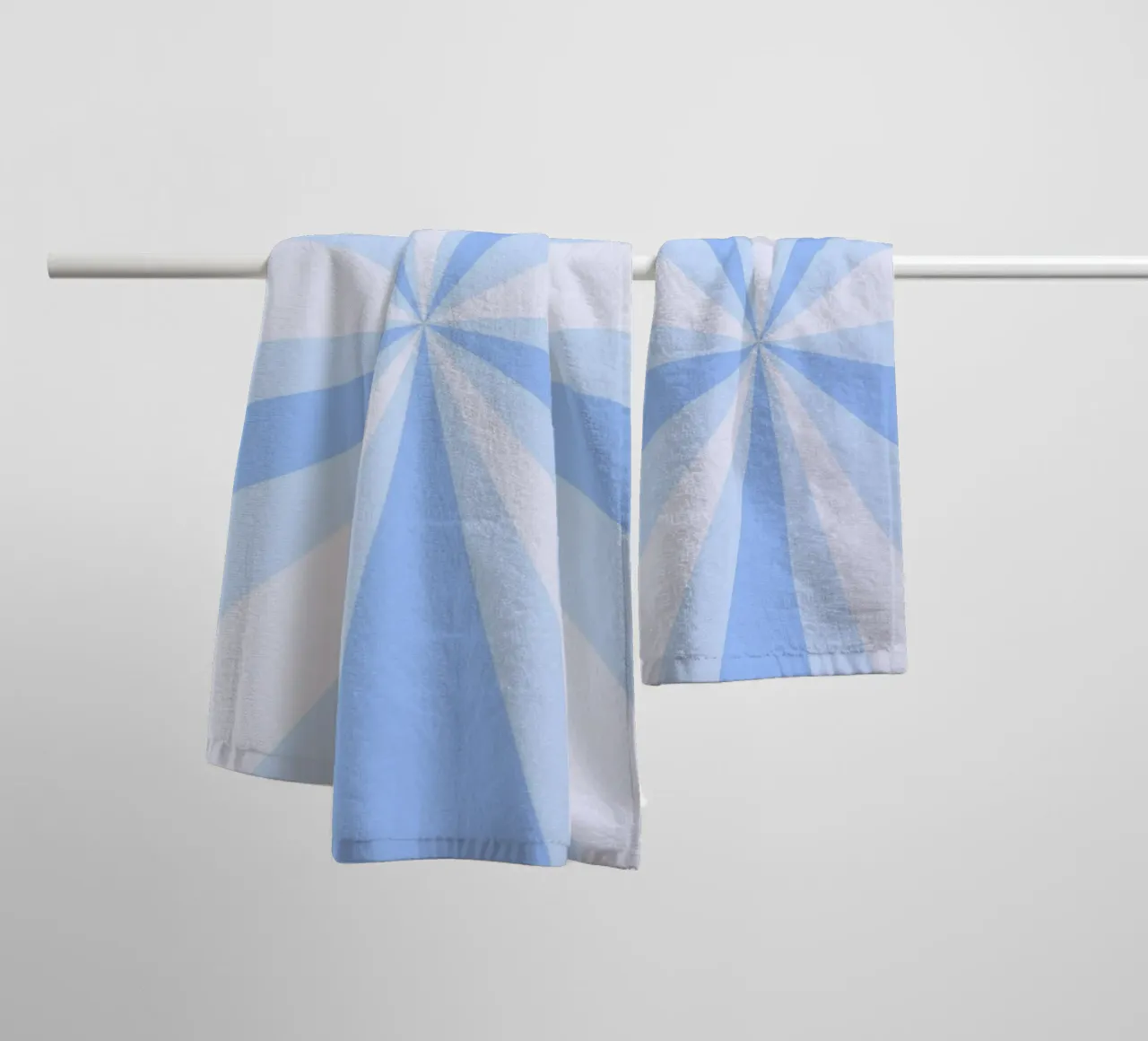 Calming Blue Sunburst Retro Aesthetic Print towel by homdeco