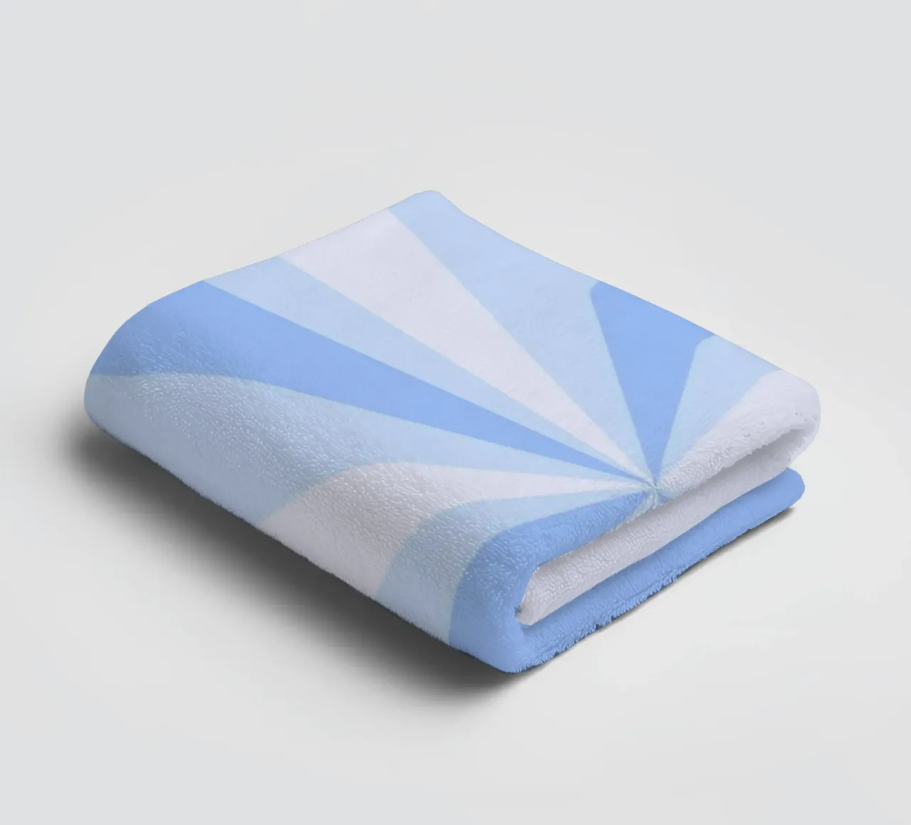 Calming Blue Sunburst Retro Aesthetic Print towel by homdeco